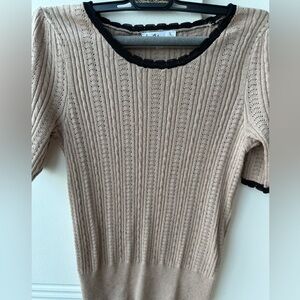 Sam Edelman Beige Sweater with Black Accents